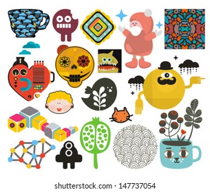 Mix of different vector images and icons. vol.66