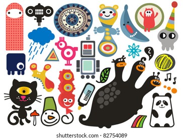 Mix of different vector images and icons. vol.17