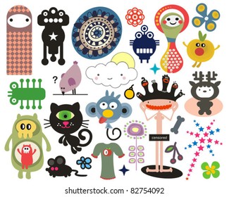 Mix of different vector images and icons. vol.16