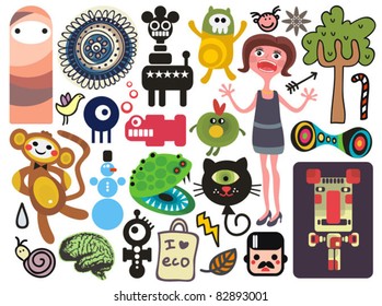 Mix of different vector images and icons. vol.18