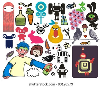 Mix of different vector images and icons. vol.20