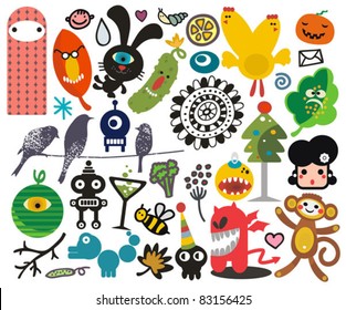 Mix of different vector images and icons. vol.21