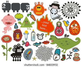 Mix of different vector images and icons. vol.28