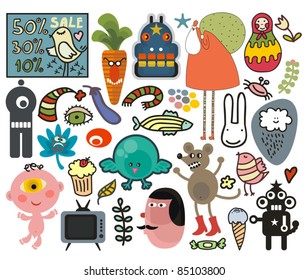 Mix of different vector images and icons. vol.29