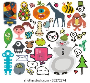 Mix of different vector images and icons. vol.30