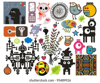 Mix of different vector images and icons. vol.43