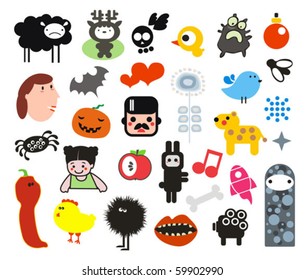 Mix of different vector images. vol.1