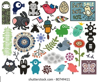 Mix of different vector images. vol.11