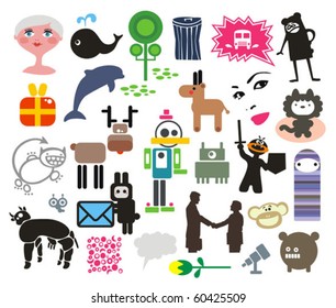 Mix of different vector images. vol.4