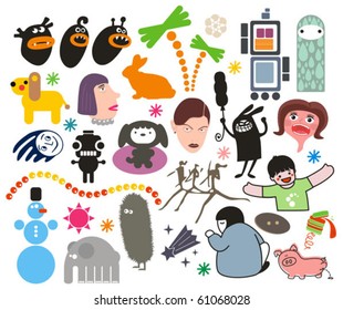 Mix of different vector images. vol.5