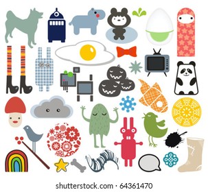 Mix of different vector images. vol.7