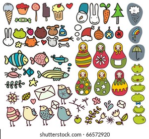 Mix of doodle images in vector. vol. 3