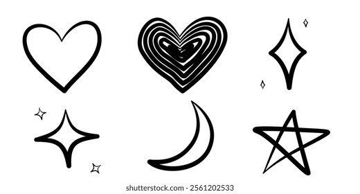mix doodles handdrawn shape with calligraphy swirl style