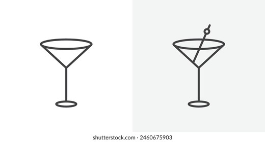 Mix Drink Icon Set. Bar Cocktail Vector Symbol.