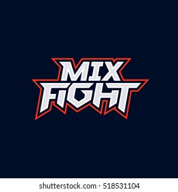 Mix fight logo. Mixed martial arts vector logotype. MMA logo template