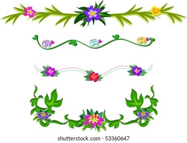 Mix of Flower Bar Lines Vector