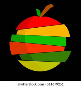 Mix Fruit at Black Background
