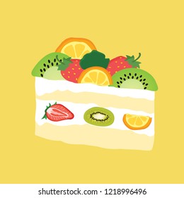mix fruit cake vector