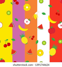 Mix fruits seamless pattern background