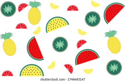 It's a mix of fruits such as kiwi, watermelon, lemon, pineapple, grapefruit.