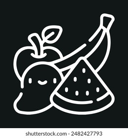 Mix fruits vector icon outline.