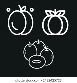 Mix fruits and vegetable vector icon.