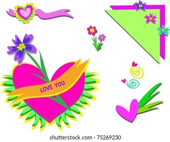 Mix of Hearts and Flowers