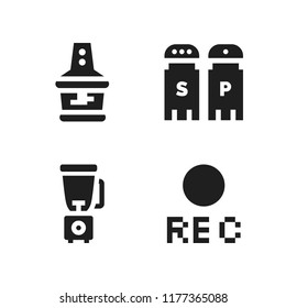 mix icon. 4 mix vector icons set. rec, mixer and salt and pepper icons for web and design about mix theme