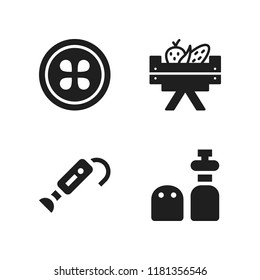 mix icon. 4 mix vector icons set. vegetables, citrus and salt and pepper icons for web and design about mix theme