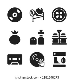 mix icon. 9 mix vector icons set. concrete mixer tool, berry and salt and pepper icons for web and design about mix theme