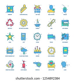 Mix icon set flat vector