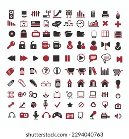 Mix icon vector design collection