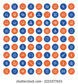 Mezcle el paquete de vectores de iconos para el sitio web ui para el arte y el deporte de la escuela de negocios