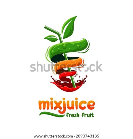 mix juice logo vector illustration