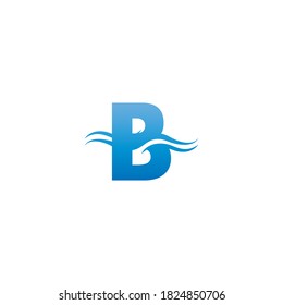 Mezcla de letras B con el concepto de diseño de olas