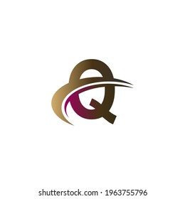 Mix of letter with quick slash design logo icon concept template