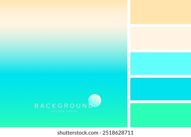 Mix ligt blue cyan and soft beige color gradient background with palettes, vector design