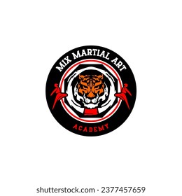 Mix Martial Art Academy Karate Fighter Logo Template Vector