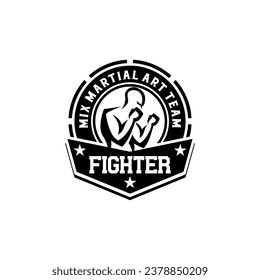 Mix Martial Art Academy Karate Fighter Logo Template Vector