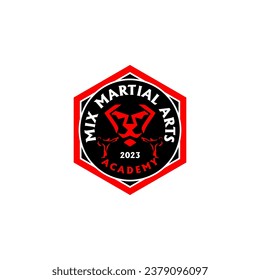 Mix Martial Art Academy Karate Fighter Logo Template Vector