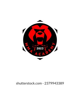 Mix Martial Art Academy Karate Fighter Logo Template Vector