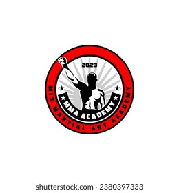 Mix Martial Art Academy Karate Fighter Logo Template Vector