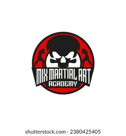 Mix Martial Art Academy Karate Fighter Logo Template Vector