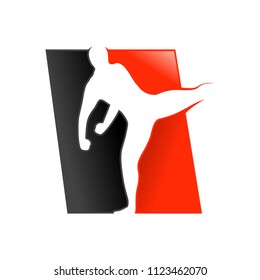 Mix Martial Art Fighter Kick Symbol Design