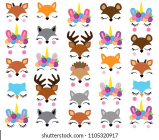 Mix and Match Animal Faces - Create Whimsical Animal Faces by Mix and Matching Heads, Eyes and Accessories