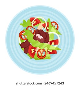 Mix of Mexican vegetables on an ethnic round plate