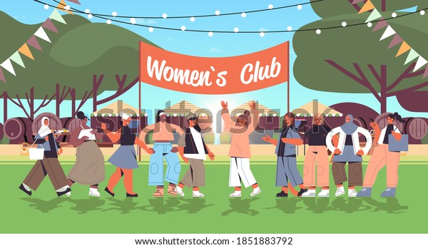 Mix Race Girls Standing Together Female Stock Vector Royalty Free 1851883792 Shutterstock 