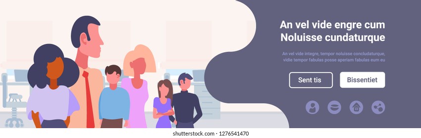 mix race people group business meeting brainstorming concept businessmen and businesswomen successful teamwork cartoon characters portrait office interior horizontal copy space