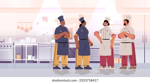 mix race professional restaurant culinary chefs or bakers in uniform food industry workers happy labor day celebration concept