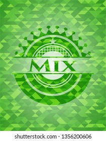 Mix realistic green mosaic emblem